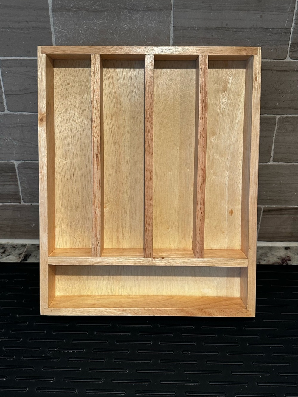 Wooden Utensil or Office Drawer Organizer Tray - Natural Wood Made in Thailand - Picture 2 of 7